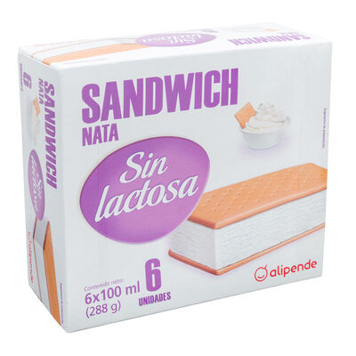 Helado sandwich sin lactosa Alipende 6 uds nata