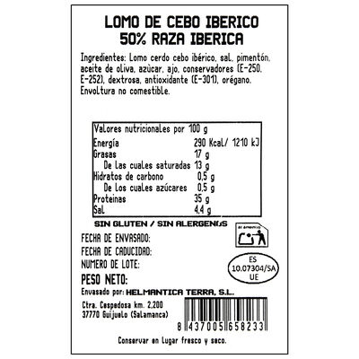 Lomo de cebo ib&eacute;rico 50% raza ib&eacute;rica Nieto Martin