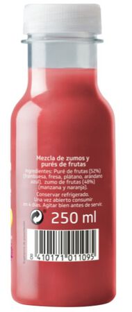 Smoothie frambuesa,fresa y pl&aacute;tano 250ML