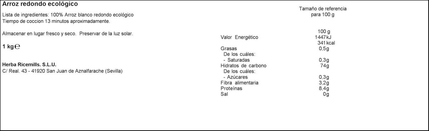 Arroz ecológico Sos 1kg