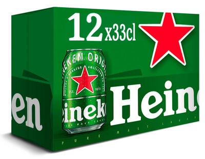 Cerveza rubia especial Heineken pack 12 latas 33cl