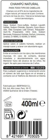 Champú Bodyplus 400ml natural