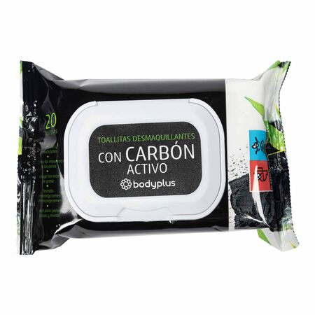 Toallitas Bodyplus 20 unidades carbón activo