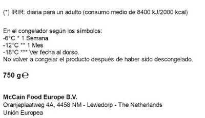 Patatas fritas gajo McCain 750g rustic