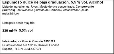 Vino blanco espumoso verdejo Fizzy 33cl