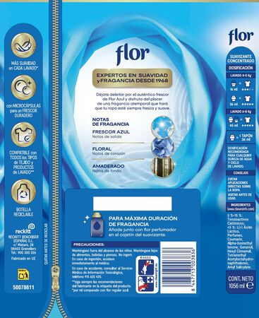Suavizante azul Flor 66 lavados