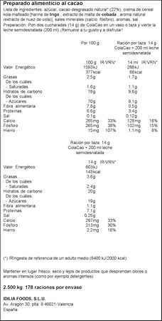 Cacao en polvo Colacao 2,5kg