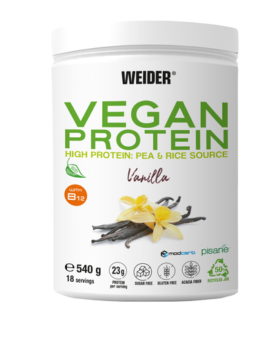 Prote&iacute;na vegana sabor vainilla Weider 540g