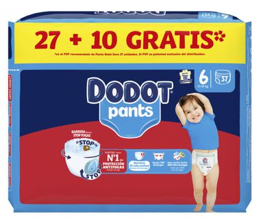 Pañal pants dodot con 27 más 10 unidades talla 6