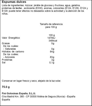 Golosina sin gluten Fini 75g bolas de fresa y nata