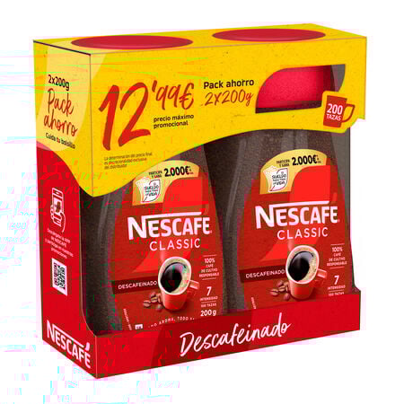 Café soluble descafeinado Nescafé 2x200g