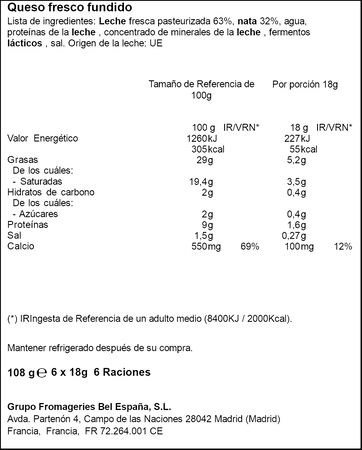 Queso blanco pasteurizado Kiri 6 unidades