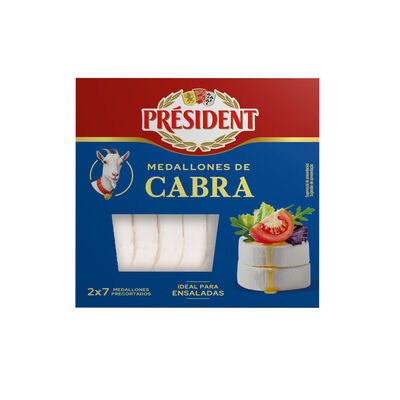 Queso en rulo de cabra ya cortado Président pack 2 de 100g