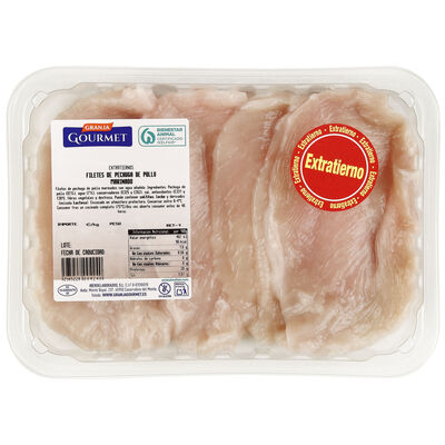 Filetes de pechuga de pollo extratiernos Granja Gourmet 500g aprox