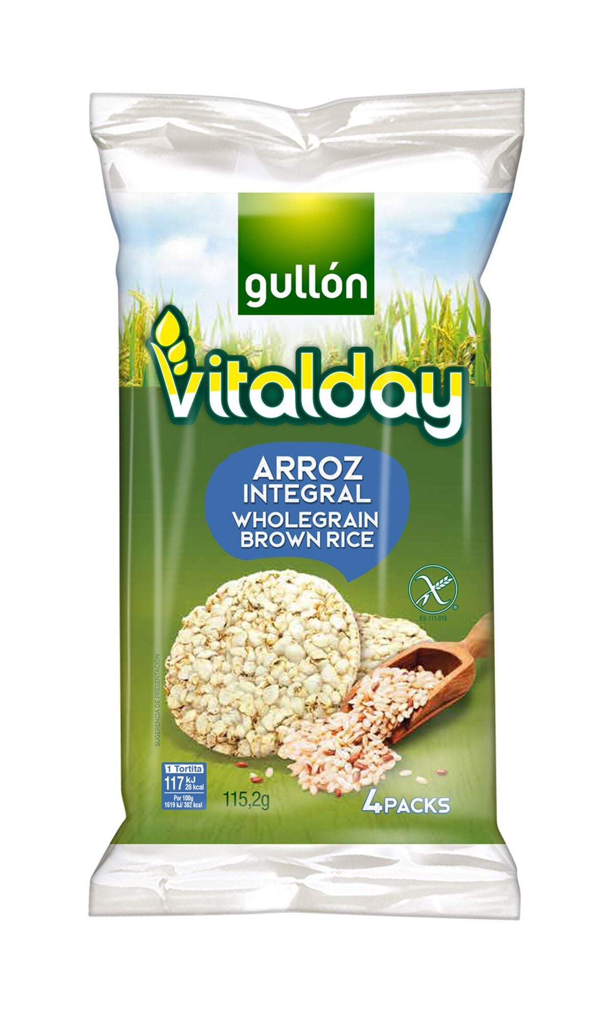 Tortitas de arroz integral Vitalday 115g