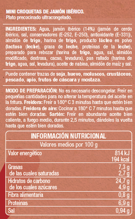 Mini croquetas Alipende 400g jam&oacute;n ib&eacute;rico