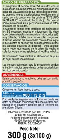 Palomitas mantequilla microondas s/gluten Alipende pack 3