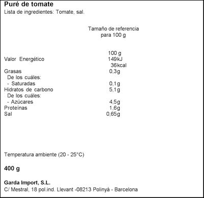 Tomate natural triturado Passata Mutti 400g