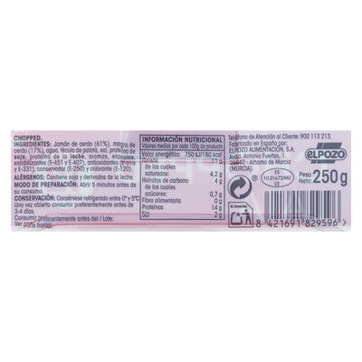 Chopped cocido en lonchas Alipende lata 250g