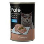 Comida húmeda gato Meque paté salmón 400g