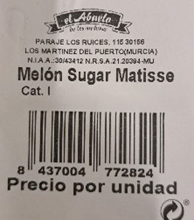 Mel&oacute;n matisse pieza 1,2kg