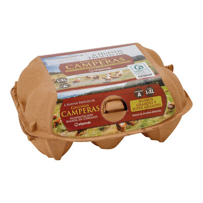 Huevos camperos Alipende 6u "clase l-xl"