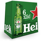 Cerveza rubia especial Heineken pack 6 botellas 25cl