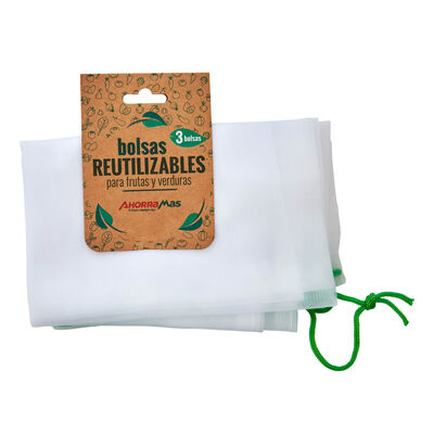 Bolsa de rejilla frutería 3 uds