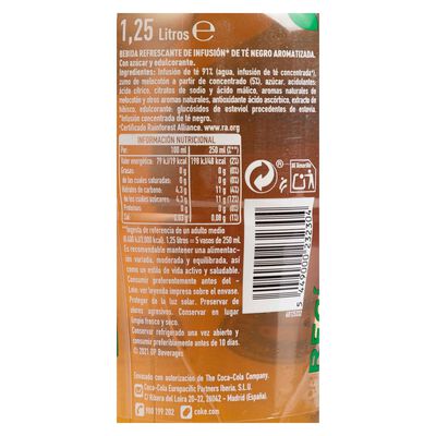 Refresco de t&eacute; Fuzetea 1,25l melocot&oacute;n