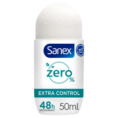 Desodorante roll-on Sanex Zero% Extra Control protección 48h 50ml