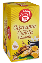 Infusión con cúrcuma canela y vainilla Pompadour 20 unidades