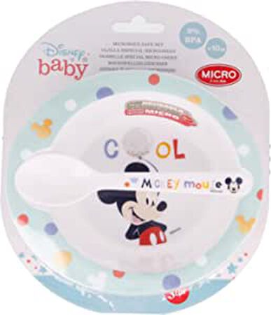 Set Micro Stor Mickey 2 Piezas Cuenco Y Cuchara