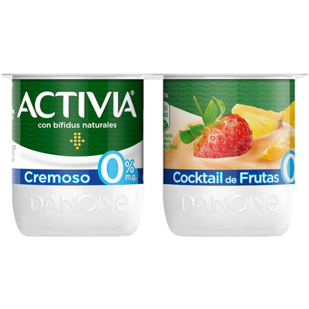 Bífidus Activia 0% pack 4 cocktail de frutas