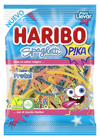 Golosina spaghetti pica sabor frutal Haribo 75g