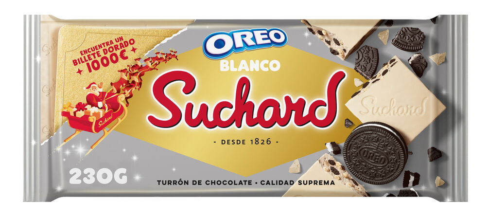 Turrón de chocolate blanco con Oreo Suchard 230g