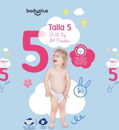 Pa&ntilde;al bodyplus con 84 unid talla 5 de 13 a 18 kg
