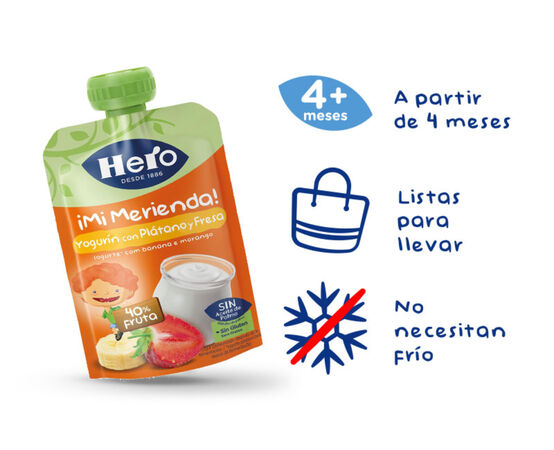 Pouch Hero naranja plátano pera y galleta 100g