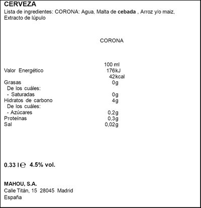 Cerveza lata Corona 33cl