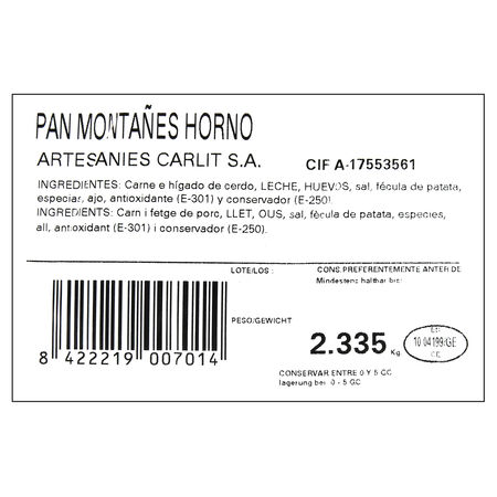 Paté de montaña artesania Carlit