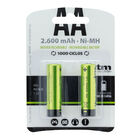 Pila recargable Tm AA 1,2V 2600mah 2 uds hasta 1000 ciclos