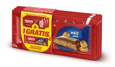Chocolate con leche pack 3 + regalo tableta chocolate y maíz Nestlé 125g