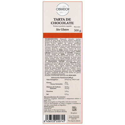 Tarta Sin gluten chocolate 500g