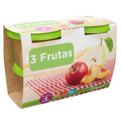 Preparado beb&eacute; Alipende 3 frutas sin gluten desde 4meses pack 4