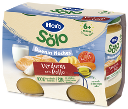 Tarro Hero Solo noche pollo verdura desde 6meses pack 2