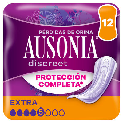 Compresa Ausonia Discreet 12 unidades Extra Protección Completa