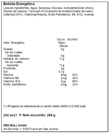 Red Bull Bebida en&eacute;rgetica melcot&oacute;n
