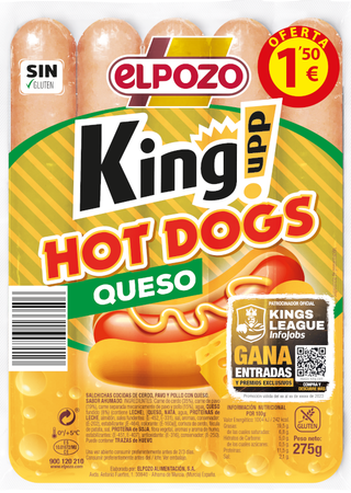Salchicha King Elpozo 275G Hot Dog Queso