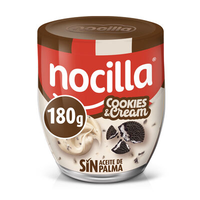 Crema de leche y avellanas cookie&cream Nocilla 180g