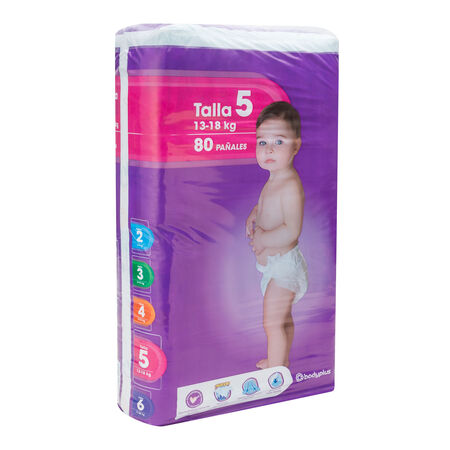 Pañal Bodyplus 80 uds talla 5 13-18kg