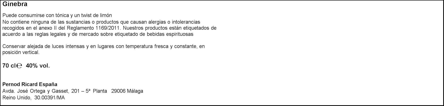 Ginebra Beefeater 70cl